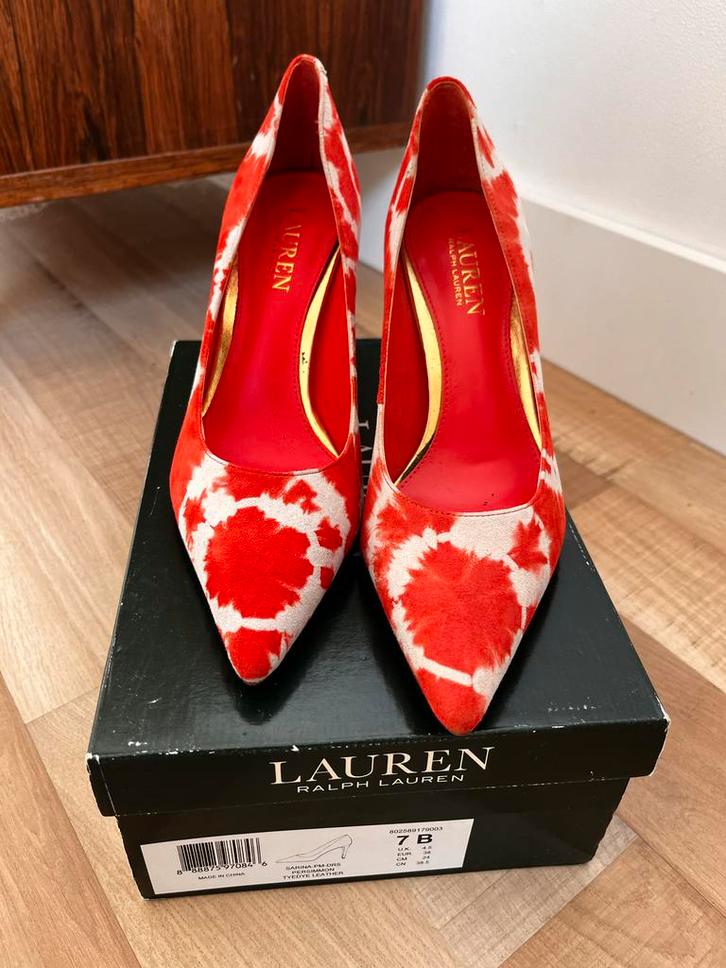 Rode pumps van Lauren Ralph Lauren - maat 38, Kleding | Dames, Schoenen, Zo goed als nieuw, Pumps, Rood, Ophalen