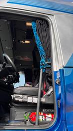 Zwarte gordijnen met blauwe pluche rand en voorraamband, Auto-onderdelen, Vrachtwagen-onderdelen, Ophalen, Gebruikt, Renault, Interieur en Bekleding