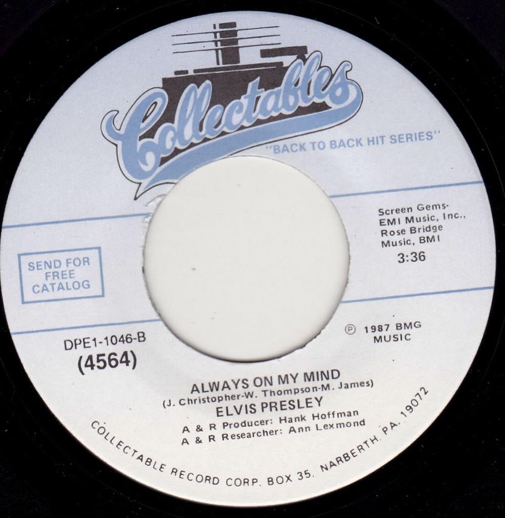 Elvis Presley - Always On My Mind 7", Ophalen of Verzenden, Zo goed als nieuw, 7 inch, Pop