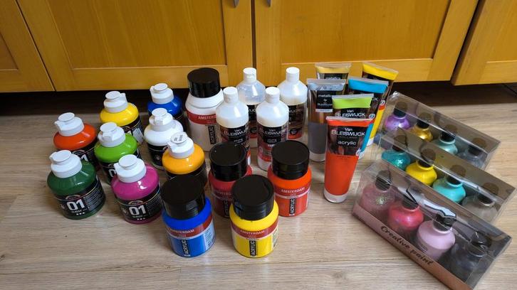 Grote Set Acrylverf - Veel Kleuren!, Hobby en Vrije tijd, Schilderen, Gebruikt, Acrylverf, Ophalen of Verzenden