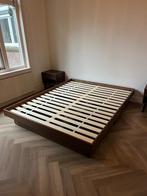 Meiko bedframe 160cm donkergrenenhout, Huis en Inrichting, Ophalen, Bruin, Tweepersoons, Zo goed als nieuw