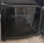 Zwarte kast op wielen met glazen deur, Gebruikt, Glas, Minder dan 100 cm, 25 tot 50 cm