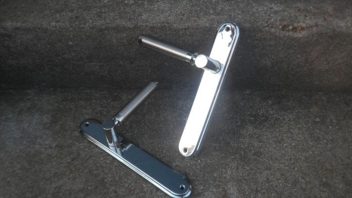 Chromen deurkrukken chroom deurklink deur krukken compleet, Doe-het-zelf en Verbouw, Hang- en Sluitwerk, Zo goed als nieuw, Klink of Kruk