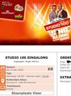2 kaartjes staanplaats Studio 100 sing along 13 dec. Ahoy, Twee personen, December