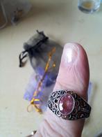Echt zilver roze topaas ring verstelbaar, Nieuw, Ophalen of Verzenden, 17 tot 18, Roze