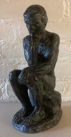 Keramiek beeld. De Denker van Rodin. Gesigneerd., Ophalen of Verzenden