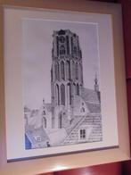 Potloodtekening: "Sint-Laurenskerk te Rotterdam", Antiek en Kunst, Ophalen of Verzenden