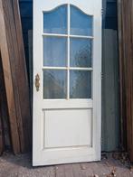 Hardhouten Binnendeur met Glas, Doe-het-zelf en Verbouw, Ophalen, Gebruikt, 80 tot 100 cm, Binnendeur