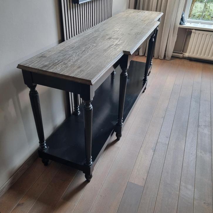 Sidetable Eiken Grey Washed - Prachtig Sierraad!, Antiek en Kunst, Antiek | Meubels | Tafels, Ophalen of Verzenden