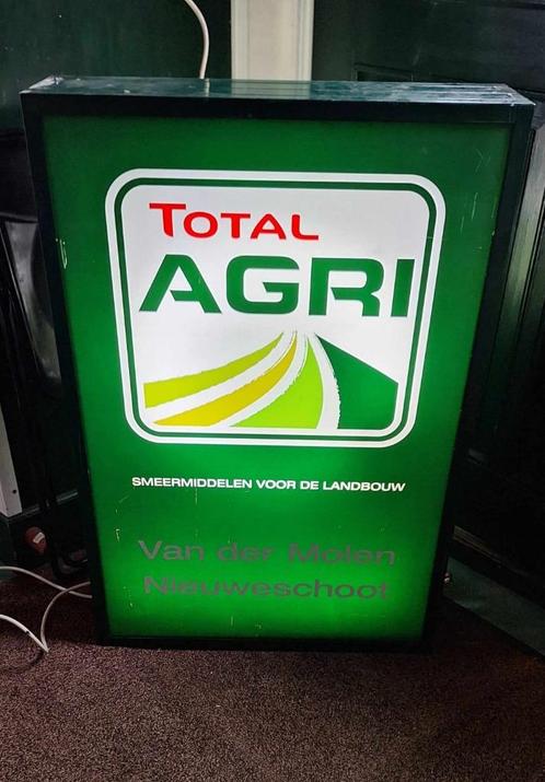 Lichtbak TOTAL AGRI smeermiddelen voor de landbouw🚜, Verzamelen, Merken en Reclamevoorwerpen, Gebruikt, Lichtbak of (neon) lamp