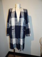 Woolrich lang vest grote ruiten print donker blauw wit L