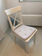 Ingolf eetkamerstoelen wit (inc kussens), Gebruikt, Wit, Ophalen of Verzenden, Vier