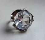 Modernist Scandinavische zilveren ring: grote bergkristal, Sieraden, Tassen en Uiterlijk, Ophalen of Verzenden, Zilver, Ring, Met edelsteen