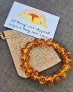 Barnsteen Armband - Cadeau Verpakking, Ophalen of Verzenden, Nieuw, Oranje, Met edelsteen