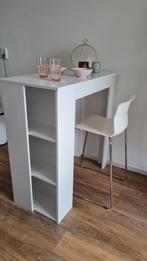 Bartafel + 2 hoge stoelen voor appartement/studio, Ophalen, Zo goed als nieuw, Rechthoekig, 50 tot 100 cm
