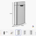 Brabantia Touch Bin 40L - Afvalemmer, Gebruikt, 50 tot 75 cm, 40 liter of meer, Ophalen of Verzenden