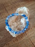 Natuurkralen armband met Vuuragaat, Overige materialen, Met edelsteen, Blauw, Nieuw