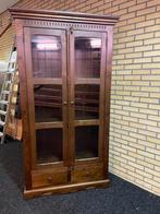 Robuust houten kast / buffetkast / vitrinekast, Huis en Inrichting, Kasten | Buffetkasten, Ophalen, Zo goed als nieuw, 25 tot 50 cm