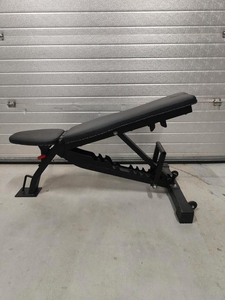 Zwart Verstelbaar Fitness Bankje, Sport en Fitness, Fitnessmaterialen, Gebruikt, Fitnessbank, Armen, Borst, Buik, Rug, Ophalen