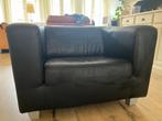 ZWARTE LOVESEAT LEDEREN FAUTEUIL, Huis en Inrichting, Fauteuils, Ophalen, Gebruikt, 75 tot 100 cm, Leer
