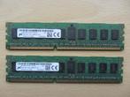 2x Micron 4GB PC3-10600 DDR3-1333MHz ECC Unbuffered CL9 240-, 1333 MHz, 4 GB, Server, Ophalen of Verzenden