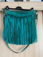 Suède leren schoudertas turquoise groen franjes slierten, Sieraden, Tassen en Uiterlijk, Tassen | Schoudertassen, Overige merken