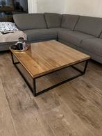 Mooie salontafel! 100x100 Met houten blad en metalen frame, Huis en Inrichting, Tafels | Salontafels, Ophalen, Gebruikt, Vierkant