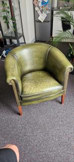 Chesterfield Club Fauteuil - Groen Leer, Huis en Inrichting, Fauteuils, Ophalen