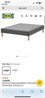 Ikea Lyngör boxspring 140x200 cm, Huis en Inrichting, Slaapkamer | Bedden, Ophalen, Tweepersoons, 140 cm, Zo goed als nieuw