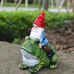 Tuinkabouter beeldje Kabouter op Kikker (15cm), Ophalen of Verzenden, Nieuw