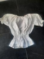 Witte blouse met elastiek - Maat S € 5,00, Wit, Ophalen of Verzenden, Maat 36 (S), Onbekend