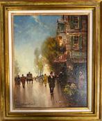 H. Schmidtmann – Parijs stadsgezicht – Olie op doek in lijst, Antiek en Kunst, Ophalen