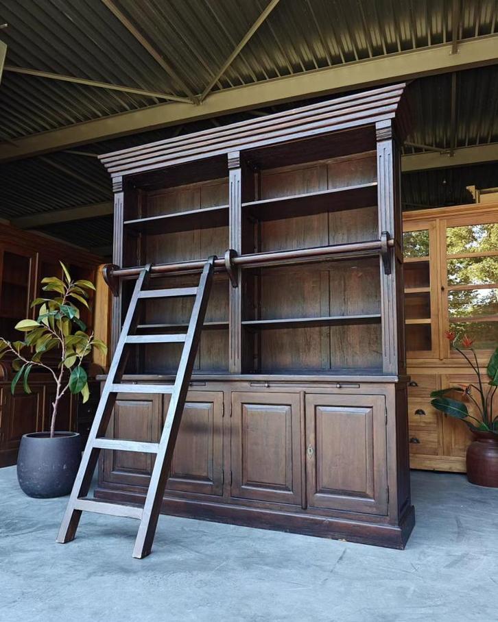 Oude Boekenkast | Winkelkast | Bibliotheek kast #2275, Huis en Inrichting, Kasten | Buffetkasten, Gebruikt, 200 cm of meer, 150 tot 200 cm