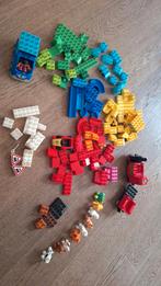 Lego Duplo trein, dieren, auto, blokken + Hubelino, Ophalen, Gebruikt, Losse stenen, Duplo