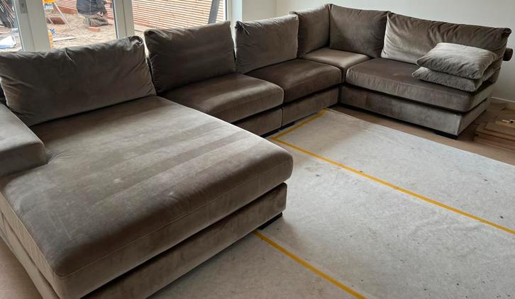 Luxe modulaire U-bank Napels van Zitmaxx, Huis en Inrichting, Banken | Complete zithoeken, Zo goed als nieuw, Stof, Ophalen