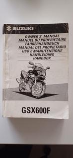 Instructieboekje Suzuki GSX 600 F 1998, Ophalen of Verzenden, Suzuki