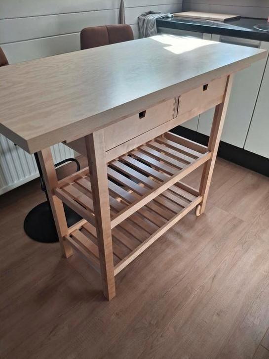 Keukentrolley/bartafel met groter tafelblad, Huis en Inrichting, Keuken | Keukenelementen, Gebruikt, Minder dan 100 cm, 50 tot 100 cm