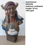 Amerikaans borstbeeld van een INDIANEN CHIEF, 24 cm. hoog, Verzamelen, Beelden en Beeldjes, Ophalen of Verzenden, Zo goed als nieuw