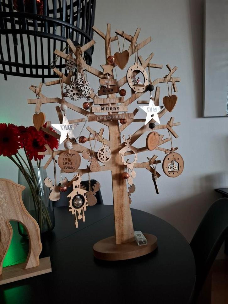 Gave houten kerstboom met hangers, Diversen, Kerst, Ophalen