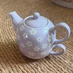 Lila eenpersoons theepot met bloemen en mok, Huis en Inrichting, Keuken | Servies, Ophalen, Keramiek, Zo goed als nieuw, Overige stijlen
