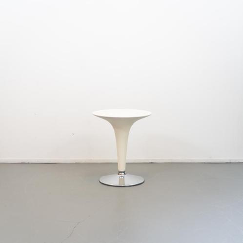 1 Bombo tafel Wit met gasveer rond 55 cm, Huis en Inrichting, Tafels | Eettafels, Zo goed als nieuw, Kunststof