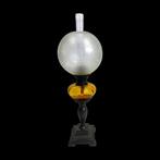 Antieke olielamp met tinnen voet, Ophalen