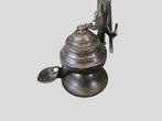 Antieke bronzen Olielamp / Weverslamp, Antiek en Kunst, Ophalen of Verzenden