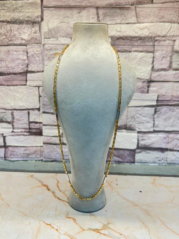 Koningsschakel Ketting - 18k 750 - 70 cm, Sieraden, Tassen en Uiterlijk, Kettingen, Zo goed als nieuw, Goud, Ophalen