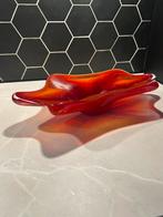 Vintage glazen schaal met cadmium, Ophalen of Verzenden