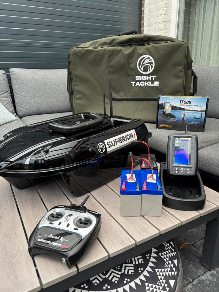 Voerboot superion 1 toslon TF500 dieptemeter compleet, Watersport en Boten, Hengelsport | Karpervissen, Zo goed als nieuw, Overige typen
