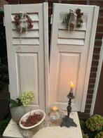 Franse antieke luiken 2 stks 100cm Hx35cm breed wit, Ophalen, Gebruikt