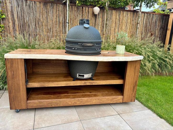 BBQ meubel op maat  hoogwaardig iroko frake, Tuin en Terras, Buitenkeukens, Nieuw, Houtskool, Inbouw, Ophalen