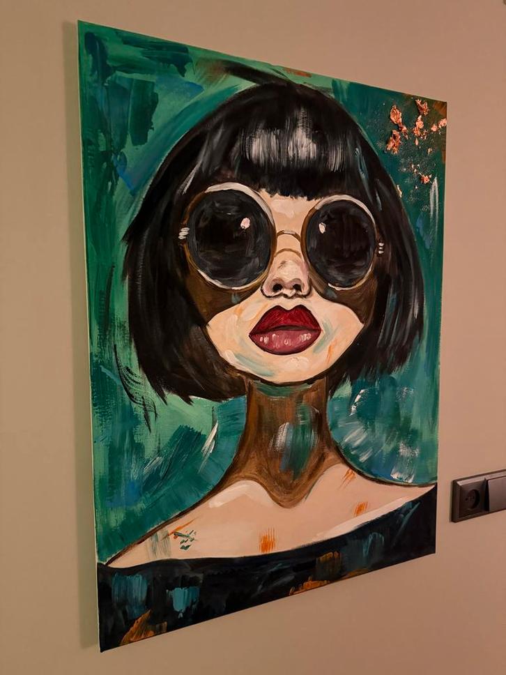 Moderne kunst schilderij “In Between”, Antiek en Kunst, Kunst | Schilderijen | Modern, Ophalen