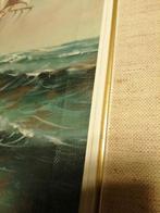 PRACHTIG MARITIEM OLIEVERF OP DOEK 60X50 cm. Hermans, Antiek en Kunst, Kunst | Schilderijen | Klassiek, Ophalen of Verzenden